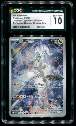CGC 10 N's Reshiram Enhanced Journey Together 2025 Pokemon #167 - Image 1