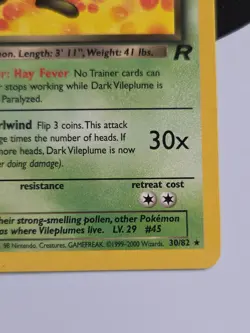 Dark Vileplume 30/82 Team Rocket Regular 1st Edition Pokemon - Image 5