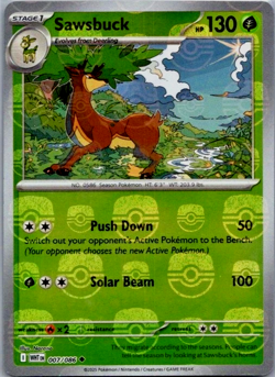 Pokemon TCG Sawsbuck 007/086 White Flare Master Ball Pattern Uncommon Holo - Image 1