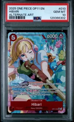 One Piece TCG CCG OP11-010 HIBARI Alt Art Fist of Divine Speed PSA 10 - Image 1