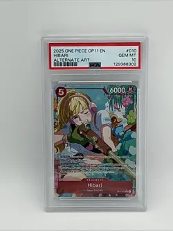One Piece TCG CCG OP11-010 HIBARI Alt Art Fist of Divine Speed PSA 10 - Image 3