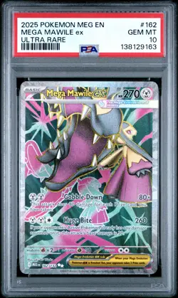 2025 POKEMON MEG EN-MEGA EVOLUTION ULTRA RARE #162 MEGA MAWILE EX PSA 10 - Image 1