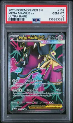 2025 POKEMON MEG EN-MEGA EVOLUTION ULTRA RARE #162 MEGA MAWILE EX PSA 10 - Image 1