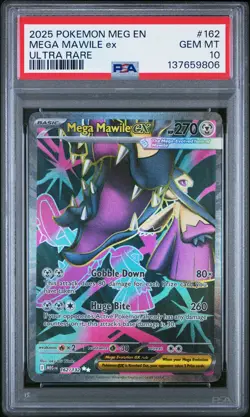 2025 POKEMON MEG EN-MEGA EVOLUTION ULTRA RARE #162 MEGA MAWILE EX PSA 10 - Image 1