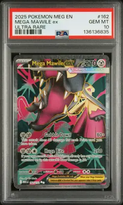 2025 POKEMON MEG EN-MEGA EVOLUTION ULTRA RARE #162 MEGA MAWILE EX PSA 10 - Image 1