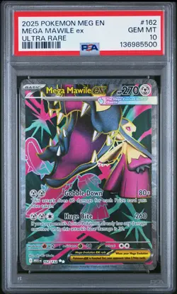 2025 POKEMON MEG EN-MEGA EVOLUTION ULTRA RARE #162 MEGA MAWILE EX PSA 10 - Image 1