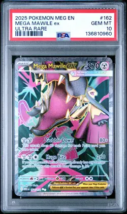 2025 POKEMON MEG EN-MEGA EVOLUTION ULTRA RARE #162 MEGA MAWILE EX PSA 10 - Image 1