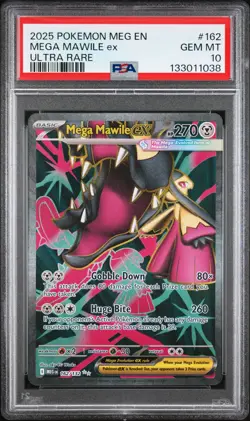 2025 POKEMON MEG EN-MEGA EVOLUTION ULTRA RARE #162 MEGA MAWILE EX PSA 10 - Image 1