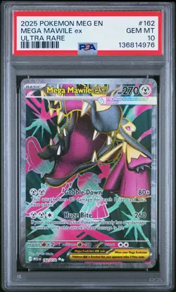 2025 POKEMON MEG EN-MEGA EVOLUTION ULTRA RARE #162 MEGA MAWILE EX PSA 10 - Image 1