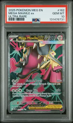 2025 POKEMON MEG EN-MEGA EVOLUTION ULTRA RARE #162 MEGA MAWILE EX PSA 10 - Image 1