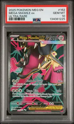 2025 POKEMON MEG EN-MEGA EVOLUTION ULTRA RARE #162 MEGA MAWILE EX PSA 10 - Image 1
