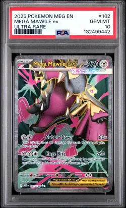 2025 POKEMON MEG EN-MEGA EVOLUTION ULTRA RARE #162 MEGA MAWILE EX PSA 10 - Image 1