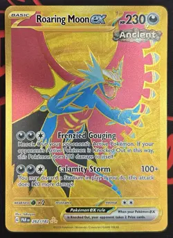 Roaring Moon ex 262/182 Gold Secret Rare Hyper Rare Paradox Rift 2023 Pack Fresh - Image 1