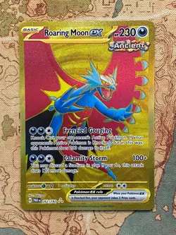 Pokemon Card TCG - Roaring Moon ex 262/182 Hyper Rare Gold Paradox Rift NM - Image 1