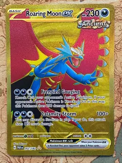 Pokemon Card TCG - Roaring Moon ex 262/182 Hyper Rare Gold Paradox Rift NM - Image 2
