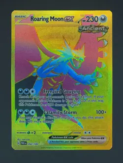 Roaring Moon ex 262/182 Hyper Rare Gold Paradox Rift Pokemon TCG NM - Image 1