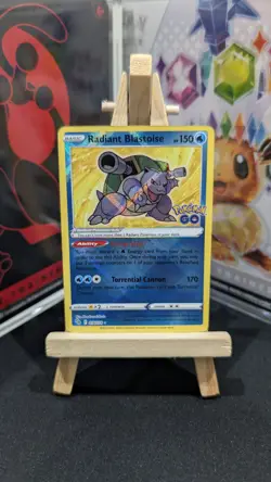 Pokemon TCG Radiant Blastoise Holo Card Pokemon Go 018/078 NM Condition - Image 1