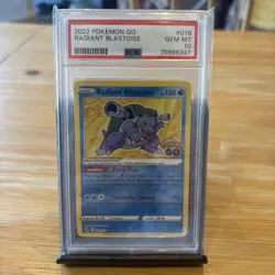 Pokemon TCG Radiant Blastoise Holo Card Pokemon Go 018/078 PSA 10 - Image 1
