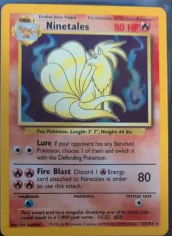 Pokemon TCG Ninetales Base Set Holo Rare Card 12/102 Near mint NM - Image 1