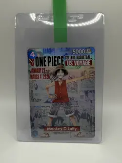 One Piece Monkey D. Luffy College Basketball US Voyage Promo Card SHIPS TODAY! - Image 1