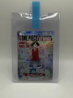 One Piece Monkey D. Luffy College Basketball US Voyage Promo Card SHIPS TODAY! - Image 1