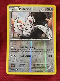 Minccino 104/113 Pokemon Legendary Treasures B&W Reverse Holo Common Card NM - Image 1