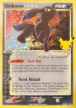 Umbreon Celebrations 17/17 Classic Collection Pokemon Card Gold Star NM 2021 - Image 1