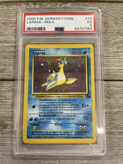 Graded PSA 5 2000 Pokemon German Fossil - Lapras - Holo - Image 1