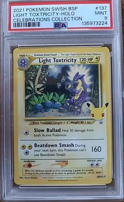 Pokemon Sword & Shield Celebrations Promo Light Toxtricity SWSH137 PSA 9 - Image 1