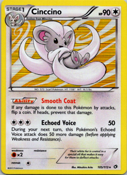 Cinccino Holo Rare 105/113 - Pokemon TCG Black & White Legendary Treasures - VLP - Image 1