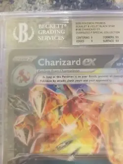 POKEMON BLACK STAR PROMO #196 CHARIZARD EX JUMBO BGS 9 MINT PSA OVERSIZED - Image 3