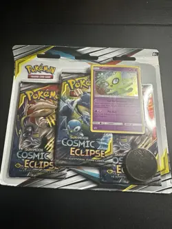 2019 POKEMON SUN & MOON COSMIC ECLIPSE 3 PACK W/ CELEBI SM224 SEALED BLISTER G - Image 1