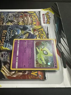 2019 POKEMON SUN & MOON COSMIC ECLIPSE 3 PACK W/ CELEBI SM224 SEALED BLISTER G - Image 3