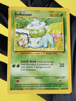 Bulbasaur Base Set Unlimited 44/102 Pokemon TCG WOTC Lp - Image 1