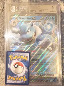 POKEMON 151 BLASTOISE EX 009 JUMBO BGS 9 MINT BLOOMING WATERS OVERSIZED PSA MEW - Image 1