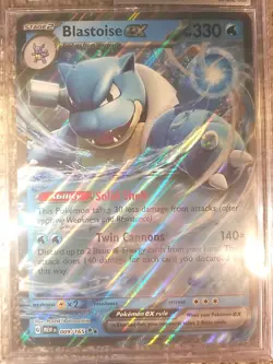 POKEMON 151 BLASTOISE EX 009 JUMBO BGS 9 MINT BLOOMING WATERS OVERSIZED PSA MEW - Image 5