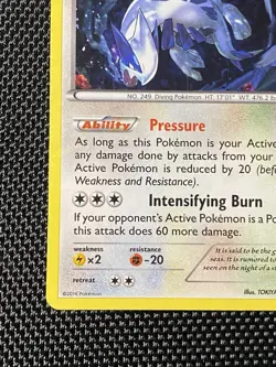 Lugia 78/124 Fates Cracked Ice Holo Fates Collide 2016 Pokemon TCG LP/NM - Image 5