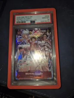 2025 ONE PIECE ST10-006 MONKEY D LUFFY ONE PIECE DAY DALLAS PROMO ENGLISH PSA 10 - Image 1