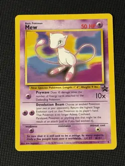 Pokemon TCG Mew 8 Non-Holo Black Star Promo Card Regular Vintage - Image 1