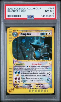 2003 POKEMON AQUAPOLIS #148 KINGDRA-HOLO PSA 8 - Image 1