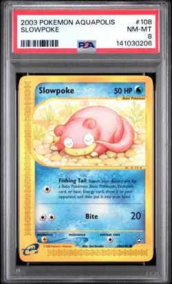 2003 POKEMON AQUAPOLIS #108 SLOWPOKE PSA 8 - Image 1