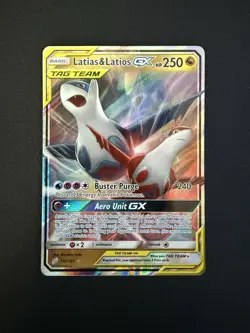 2019 Pokemon Sun Moon Team Up Latias Latios GX Full Art #113/181 NM - Image 1