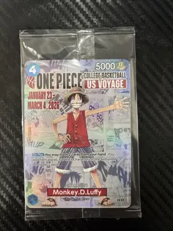 One Piece Monkey.D.Luffy US College Basketball Promo Card Rutgers. Sealed - Image 1