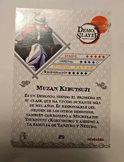 2024 DEMON SLAYER: Kimetsu no Yaiba Card #29 MUZAN KIBUTSUJI Peru TCG Foil - Image 2