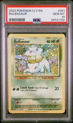 2023 POKEMON CLV-TRADING CARD GAME CLASSIC #001 BULBASAUR PSA GEM MINT 10 - Image 1