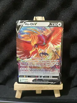 Ho-oh V 140/195 Holo Ultra Rare Silver Tempest Pokemon Card - NM - Image 1