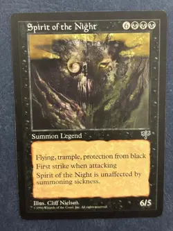 MTG MIRAGE SPIRIT OF THE NIGHT MAGIC THE GATHERING RARE CREATURE BLACK ENGLISH - Image 1