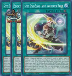 Yugioh! 3x Seven Stars Slash - Army Annihilator Hagun ALIN-EN069 Common NM - Image 1