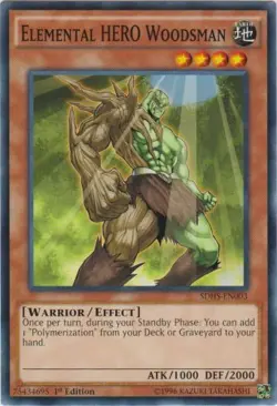 1x (NM) Elemental HERO Woodsman - SDHS-EN003 - Common - 1st Edition YuGiOh - Image 1