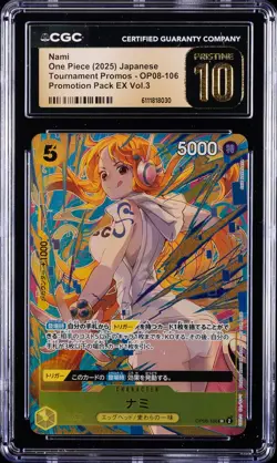 2025 ONE PIECE JPN TOURNAMENT PROMOS #OP08-106 NAMI CGC 10 PRISTINE - Image 1